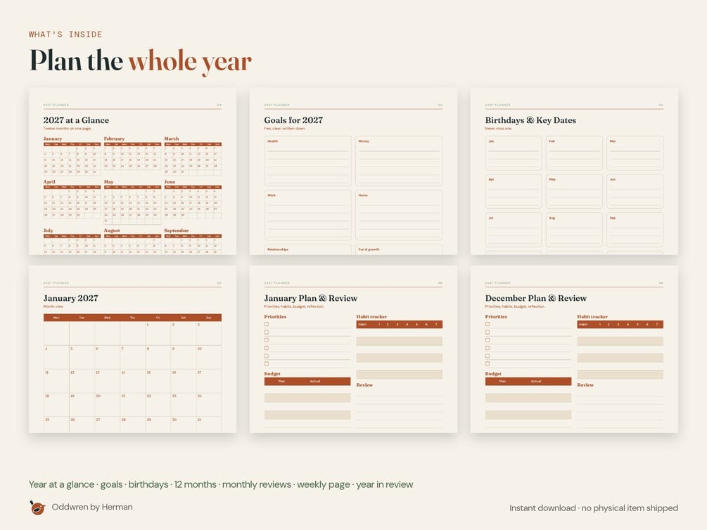 2027 Planner — product preview 1