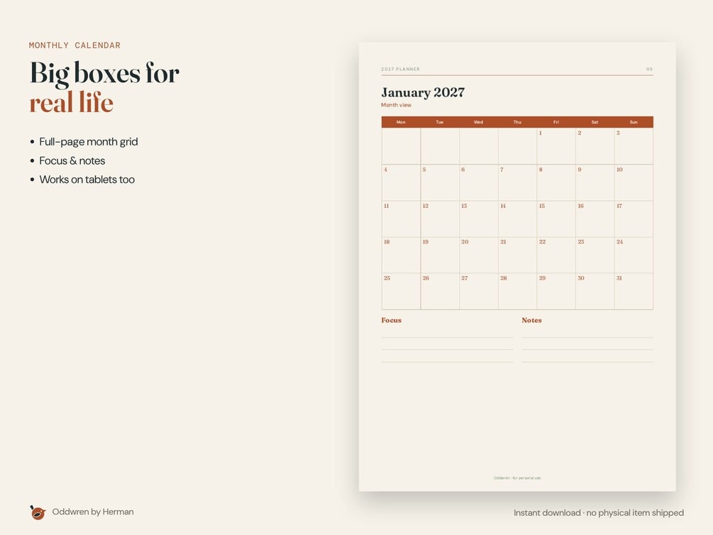 2027 Planner — product preview 3