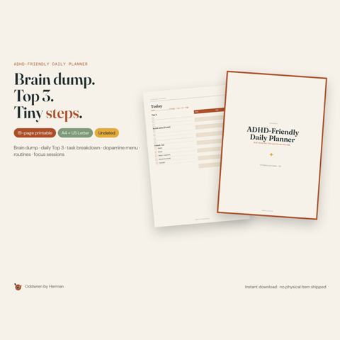 ADHD-Friendly Daily Planner by Oddwren