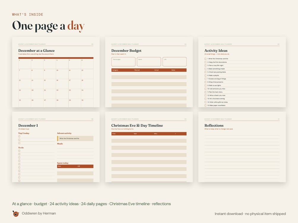 Advent & December Daily Planner — product preview 1