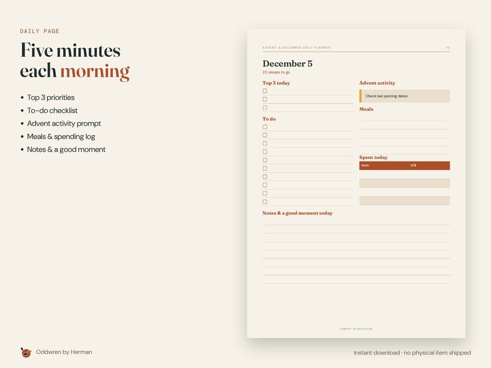 Advent & December Daily Planner — product preview 2