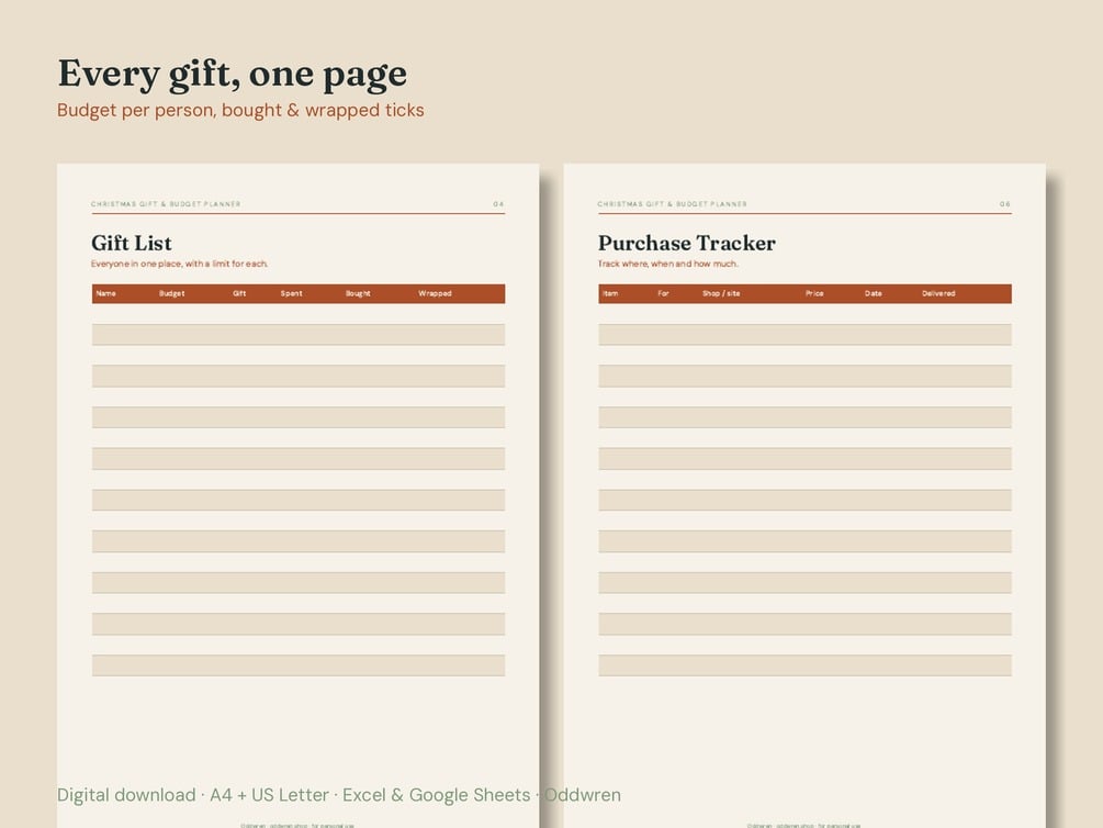 Christmas Gift & Budget Planner — product preview 2