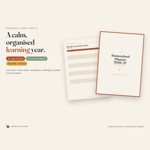Homeschool Planner 2026–27 by Oddwren